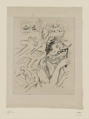 Frau mit Lorgnon, aus: Octave Mirbeau, "Dingo", Paris 1924