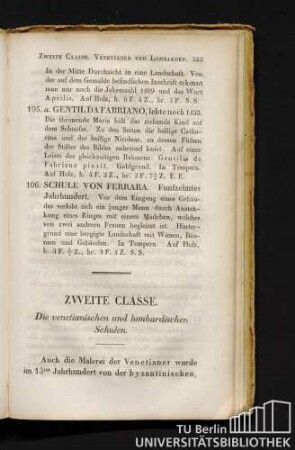 Zweite Classe. Die venetianischen und lombardischen Schulen.