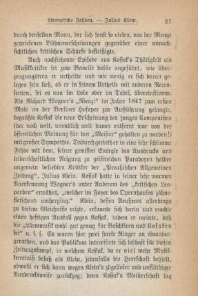 Literarische Fehden - Julius Klein