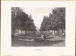 Rudolf Virchow-Krankenhaus, Berlin: Ansicht Mittelallee und Kapelle (aus: Neubauten der Stadt Berlin, Bd. VI, 1907)
