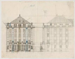 Thiersch, Friedrich von; München; Wohnungsneubauten Lehmpuhl - Fassadenentwürfe (Ansichten)