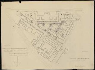 Technische Universität Berlin Stammgelände: Lageplan mit Gartenplan 1:1000, Profile Fahrwege am Physikalischen Institut und an der HBK 1:100