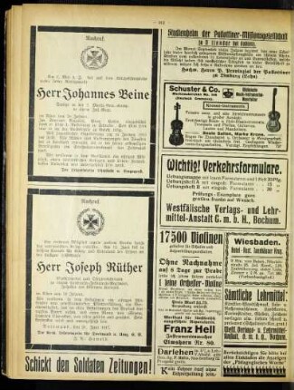 Nachruf : [Herr Johannes Beine]