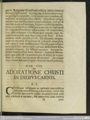 Cap. VIII. De Adoratione Christi In Diebus Carnis