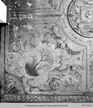 Deckendekoration mit Grotesken und Della Gherardesca-Impresen