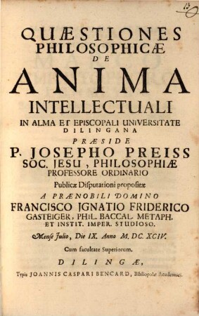 Quaestiones Philosophicae De Anima Intellectuali