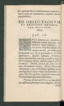 De Obiectionum Et Processu Quorundam Refutationibus. Cap. IX.