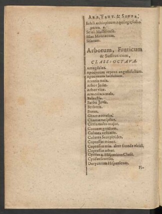 Arborum, Fruticum & Suffruticum, Class. Octava