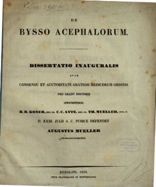 De bysso acephalorum : dissertatio inauguralis