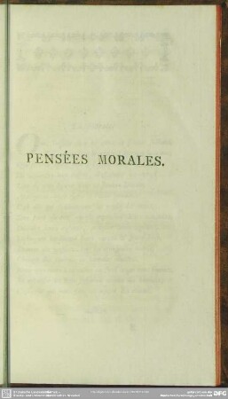 Pensées Morales