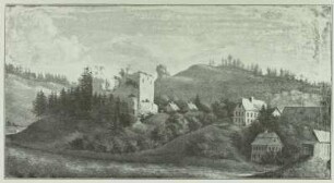 Ansicht der Burgruine Elsterberg