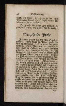 Neunzehende Probe.