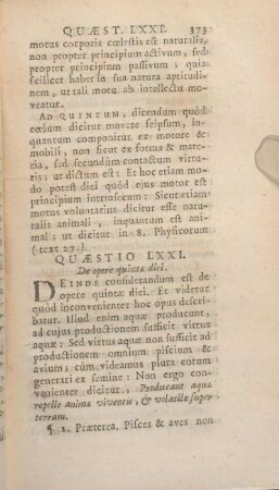 Quaestio LXXI. De opere quintae diei.