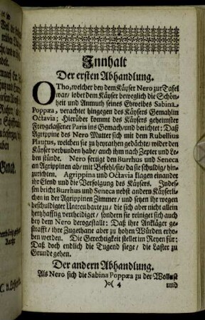 Innhalt Der ersten Abhandlung. - Der fünfften Abhandlung.