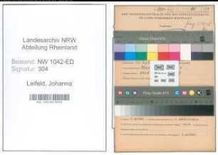 Entnazifizierung Johanna Leifeld , geb. 23.09.1894 (Lehrerin)