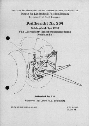 Anhängebock, Typ Z 110