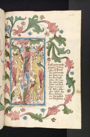 I-Initiale mit Drachen