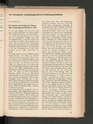 Vor 100 Jahren: Verwaltungsreform in Schleswig-Holstein