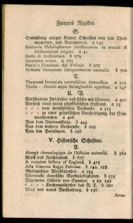 V. Historische Schriften