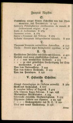 V. Historische Schriften