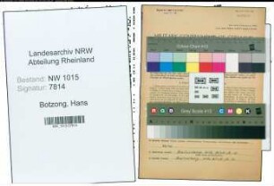 Entnazifizierung Hans Botzong , geb. 10.10.1905 (Ingenieur)