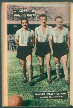 Giménez, Balay y Gutierrez, defensores del Racing Club - [Fotografía] : Estrellas del deporte
