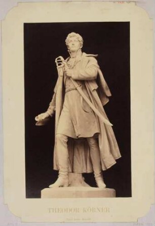 Modell für das Denkmal des Freiheitskämpfers und -dichters der Napoleonkriege Theodor Körner (1791-1813), 1871 von Ernst Hähnel (Bronzeguss zunächst auf dem Georgplatz in Dresden, nach Beschädigung 1945 ab 1952 wieder dort)