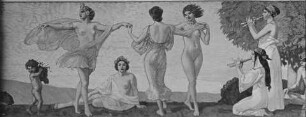 Dionysos und sein Gefolge — Tanz der Grazien, umgeben von Musikantinnen, Satyrn und Silenen