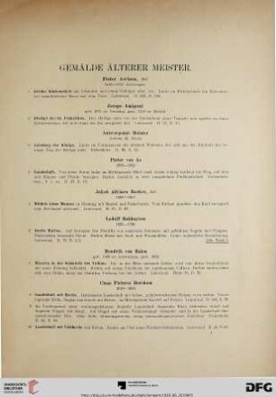 Gemälde älterer Meister (Nr. 1-173)
