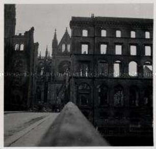 Hamburg, Alsterbrücke gegen Hauptkirche St. Nikolai