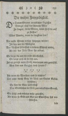 Die wahre Freygebigkeit
