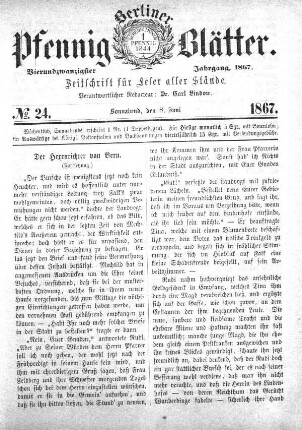 No. 24, Sonnabend, den 8. Juni
