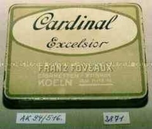 Blechdose für 25 Stück Zigaretten "Cardinal Excelsior FRANZ FOVEAUX CIGARETTEN-FABRIK KOELN AM RHEIN."