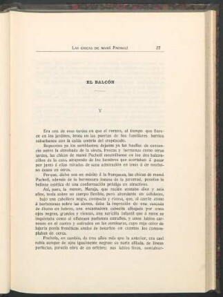 V El balcón