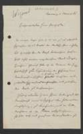 Brief von Albert Wigand an Unbekannt