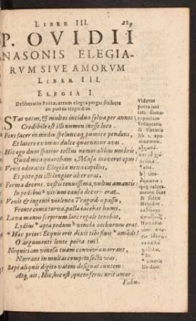 P. Ovidii Nasonis Elegiarum Sive Amorum Liber III.