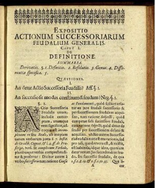 Expositio Actionum Successoriarum Feudalium Generalis.
