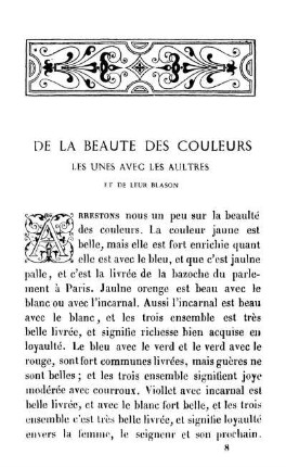 De La Beaute Des Couleurs Les Unes Avec Les Avec Les Aultres Et De Leur Blason