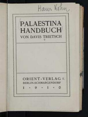 Palästina-Handbuch / von Davis Trietsch