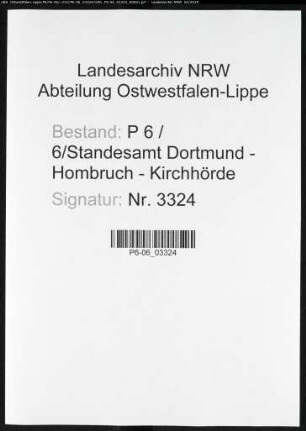 Sterberegister Standesamt Dortmund-Hombruch-Kirchhörde (XXII)