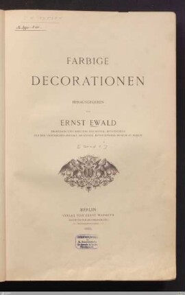 [1]: [Farbige Decorationen] Band [1]