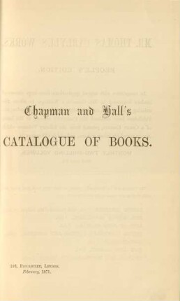 Chapman and Hall's catalogue of books