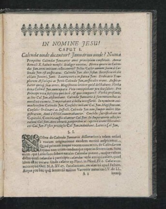Caput I. Calendae unde dicantur?