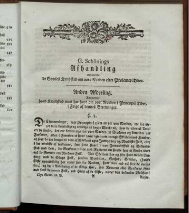 Afhandling angaaende de Gamles Kundskab om vort Norden efter Ptolemaei Tiber ...
