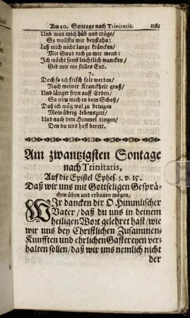 Am zwantzigsten Sontage nach Trinitatis.