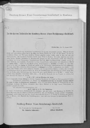 23.1877(1878): Rechnungs-Abschluss für das Geschäftsjahr ... // Hamburg-Bremer Feuer-Versicherungs-Gesellschaft in Hamburg
