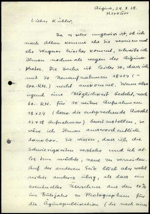 W. Kraiker an K. Kübler