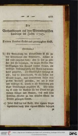 Dritten Bandes Sechs und zwanzigstes Stuek.