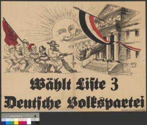 Wahlplakat der DVP zur Landtagswahl am 27. November                                         1927