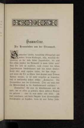 Samueline. Ein Frauenleben aus der Circuswelt.